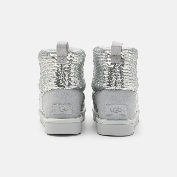 NEW UGG Classic Mini Mirror Ball in Silver size EU 37 (women’s 6/Big girl 5) - Picture 3 of 7